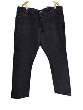 Wrangler Mens Black Relaxed Fit Jeans 42x32 100% Cotton